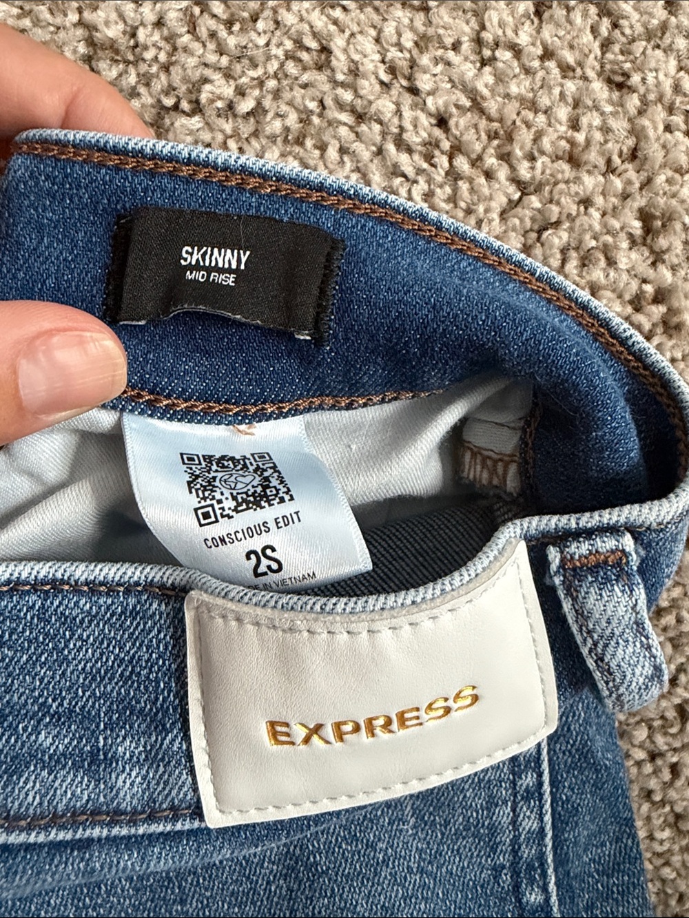 Express Blue Women's Skinny Jeans - Picture 2 of 3